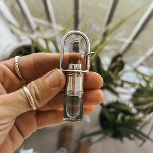 Sterling Silver Smokey Quartz Crystal Essential Oils Pendant Necklace